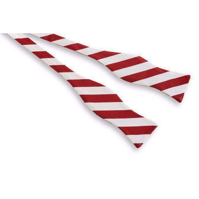 All American Stripe Bow Tie in Cardinal and White by High Cotton - Country Club Prep