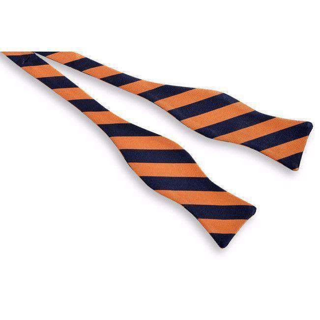 All American Stripe Bow Tie in Orange and Navy by High Cotton - Country Club Prep