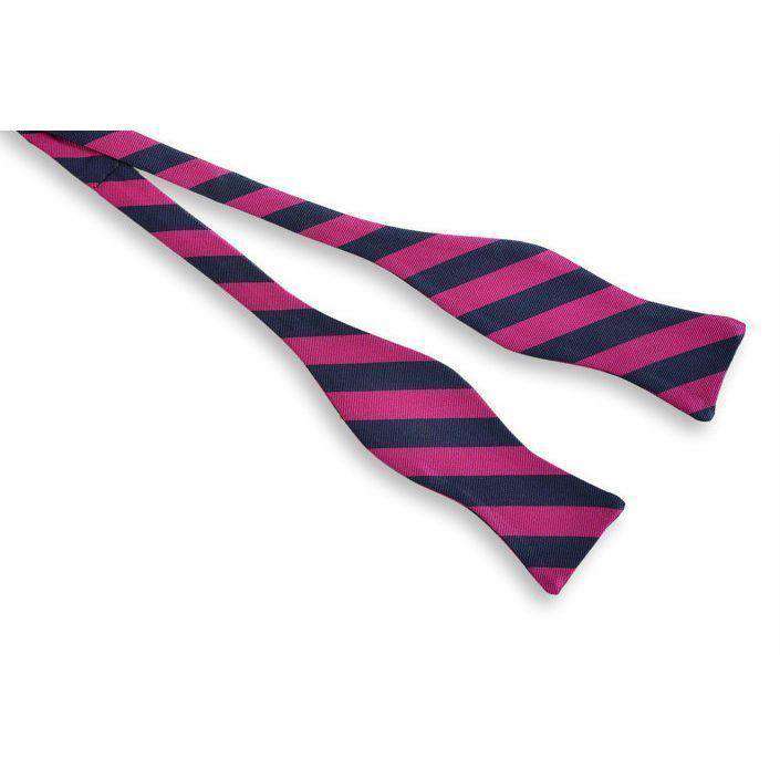 All American Stripe Bow Tie in Pink and Navy by High Cotton - Country Club Prep