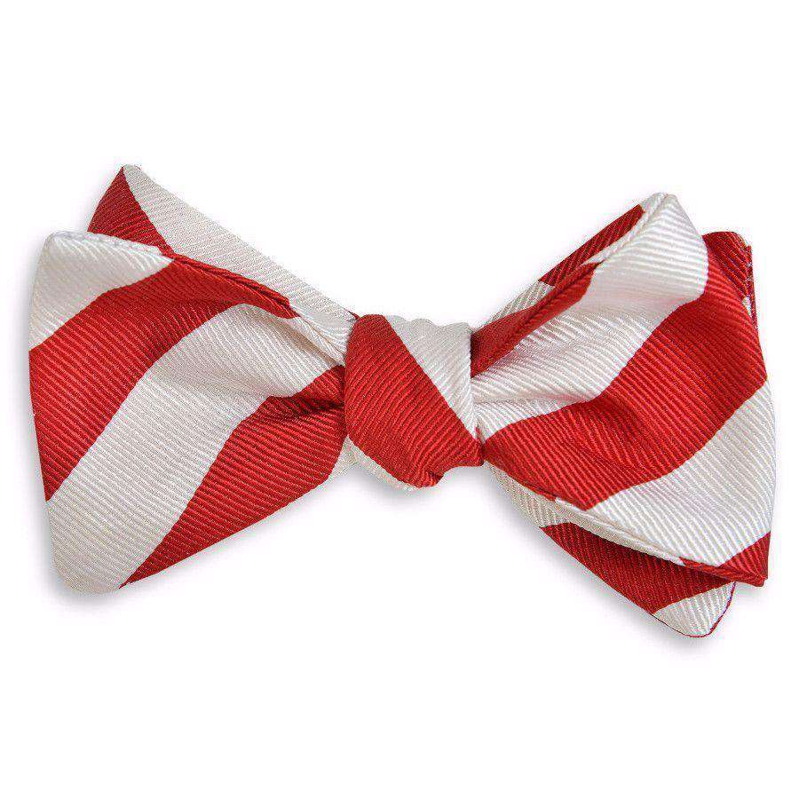 All American Stripe Bow Tie in Red and White by High Cotton - Country Club Prep