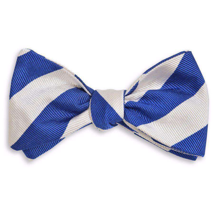 All American Stripe Bow Tie in Royal Blue and White by High Cotton - Country Club Prep