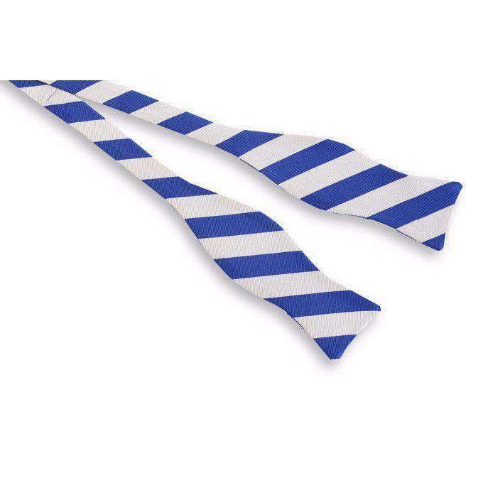 All American Stripe Bow Tie in Royal Blue and White by High Cotton - Country Club Prep
