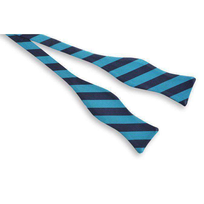 All American Stripe Bow Tie in Teal and Navy by High Cotton - Country Club Prep
