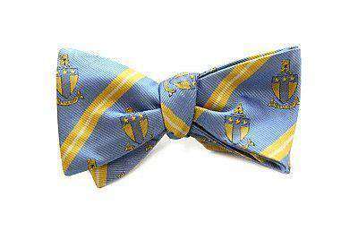 Alpha Tau Omega Bow Tie in Light Blue Stripe by Dogwood Black - Country Club Prep