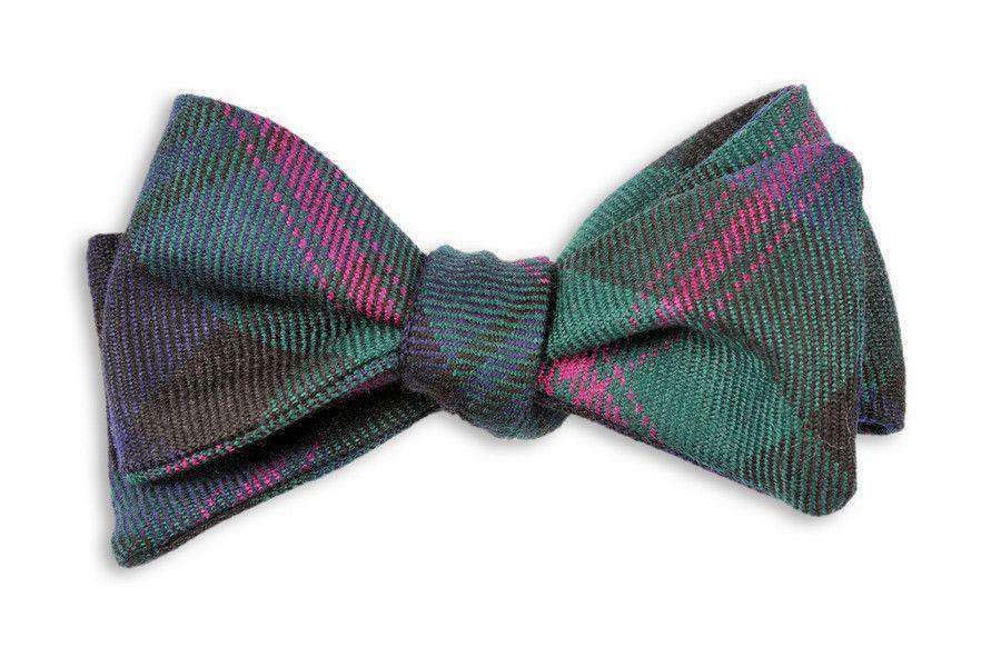 Baird Wool Tartan Bow Tie in Forest Green & Navy by High Cotton - Country Club Prep