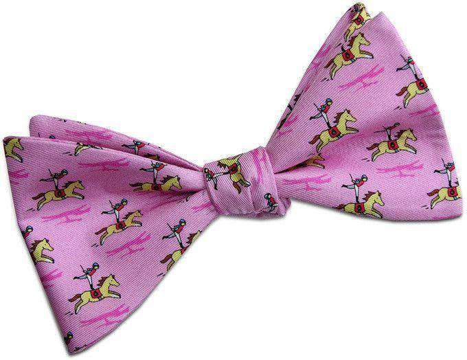 Balancing Jockey Bow Tie in Pink by Bird Dog Bay - Country Club Prep