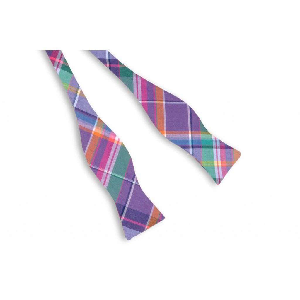 Baytowne Madras Bow Tie in Purple Madras by High Cotton - Country Club Prep