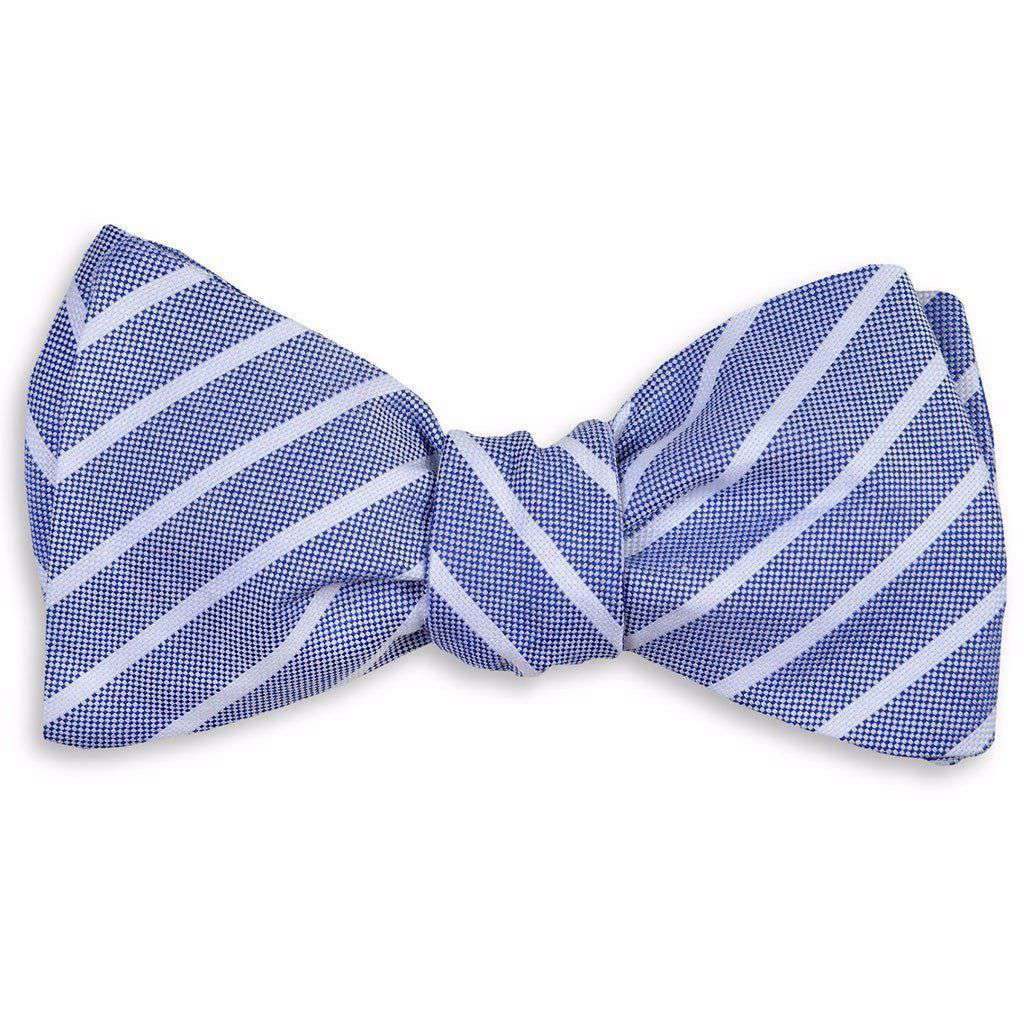 Beacon Stripe Bow Tie in Navy by High Cotton - Country Club Prep