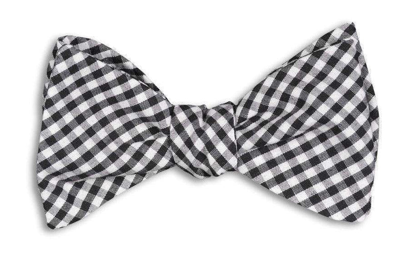 Black Gingham Bow Tie in Black and White by High Cotton - Country Club Prep