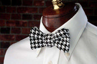 Black Houndstooth Bow Tie in Black and White by High Cotton - Country Club Prep