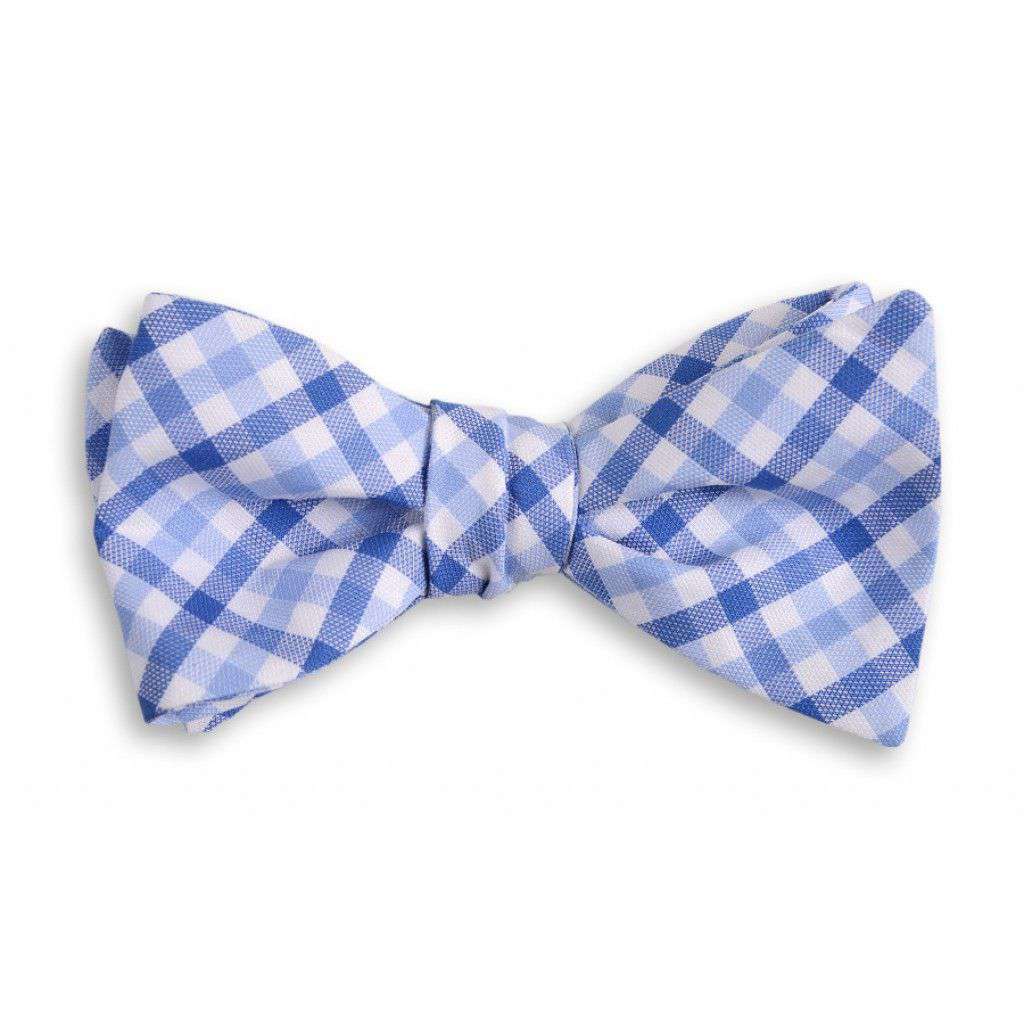 Blake Check Bow Tie in Blue by High Cotton - Country Club Prep