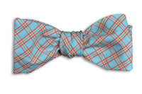 Blue Palmer Plaid Bow Tie in Blue by High Cotton - Country Club Prep