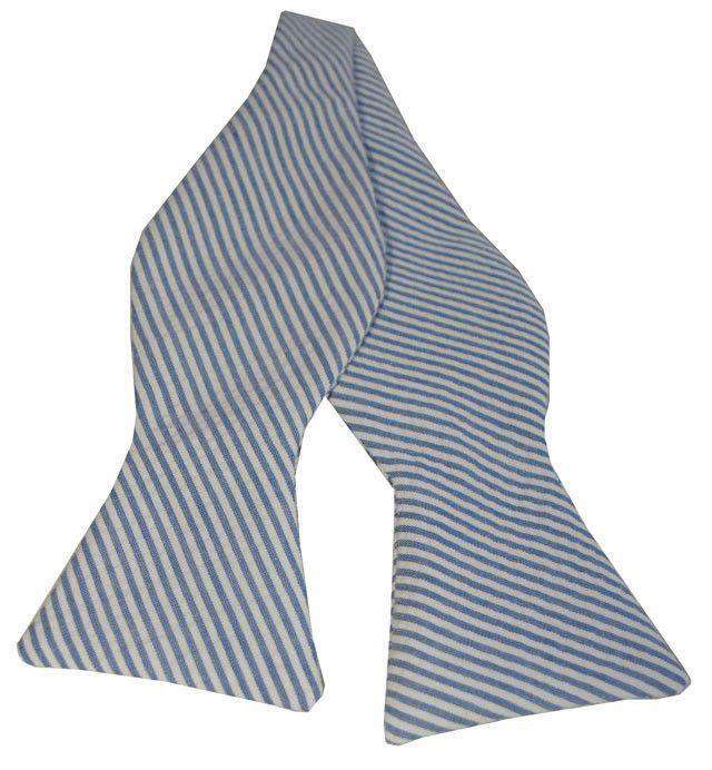 Blue Seersucker Bow Tie by Just Madras - Country Club Prep
