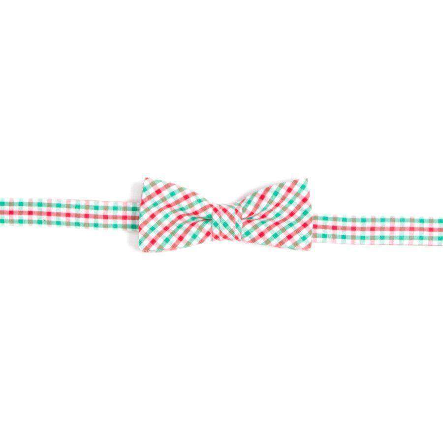 Boy's Christmas Tattersall Bow Tie in Red & Green by High Cotton - Country Club Prep