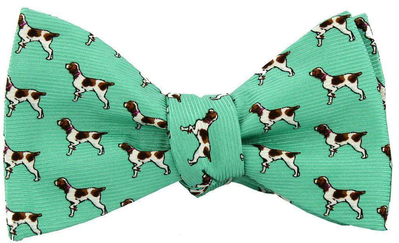 Brittany Spaniel Bow Tie in Aqua by Southern Proper - Country Club Prep