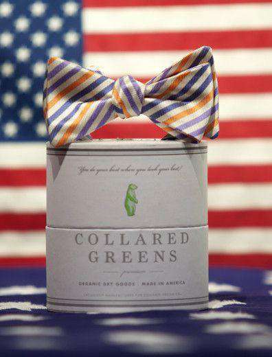 Brody Bow in Purple and Orange by Collared Greens - Country Club Prep