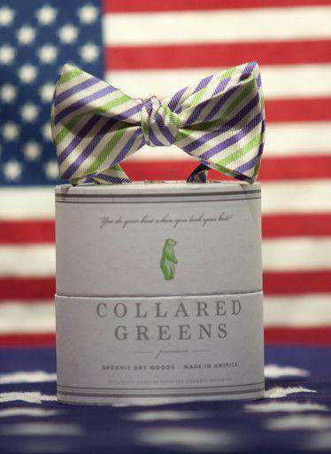 Brody Bow in Violet and Green by Collared Greens - Country Club Prep