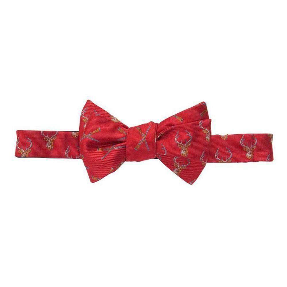 Buck and Shotgun Bow Tie in Red by Southern Proper - Country Club Prep