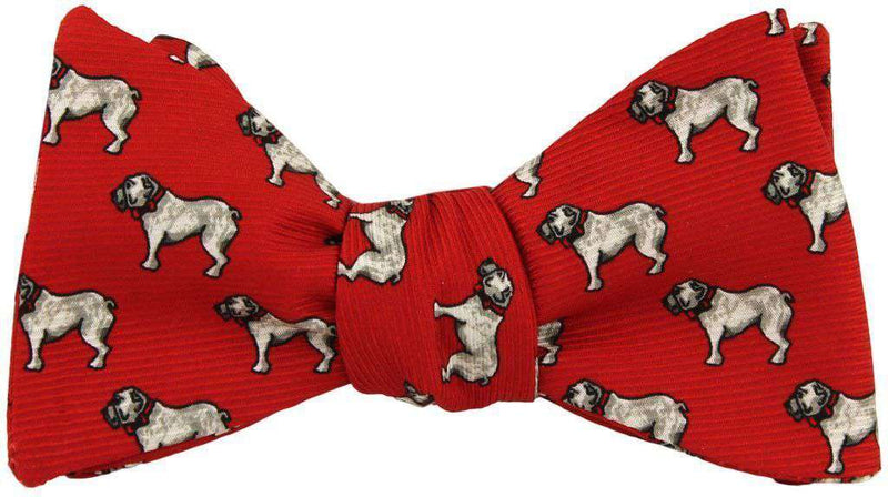 Bulldog Bow Tie in Red by Southern Proper - Country Club Prep