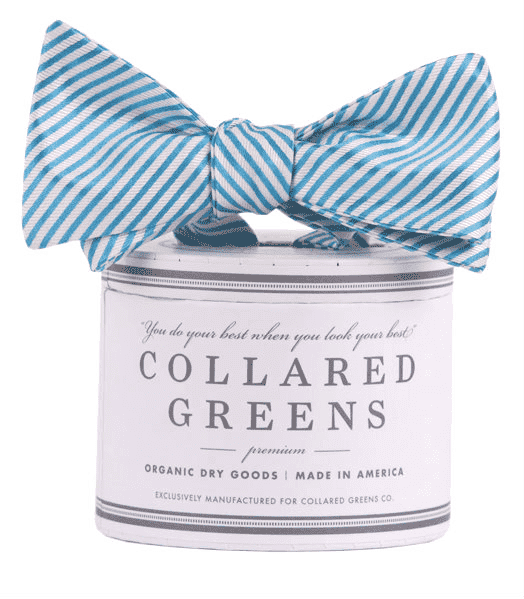 CG Stripes Bow in Teal Blue by Collared Greens - Country Club Prep