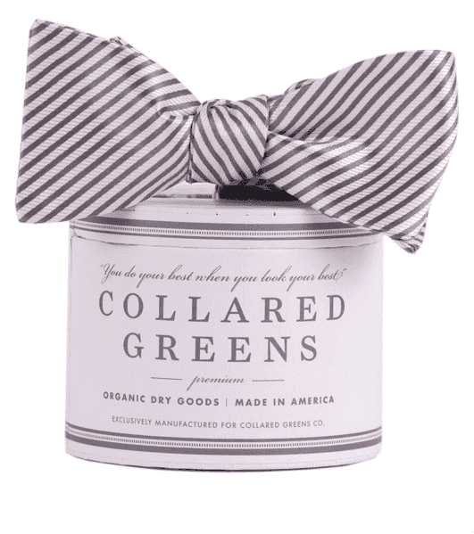 CG Stripes Bow in Wolf Grey by Collared Greens - Country Club Prep