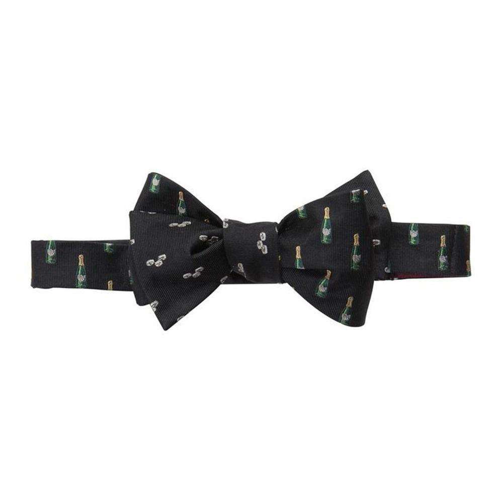 Champagne and Aspirin Bow Tie in Black by Southern Proper - Country Club Prep