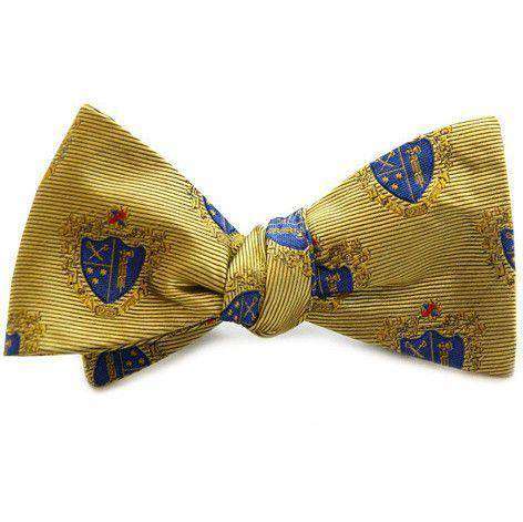 Chi Phi Bow Tie in Gold by Dogwood Black - Country Club Prep