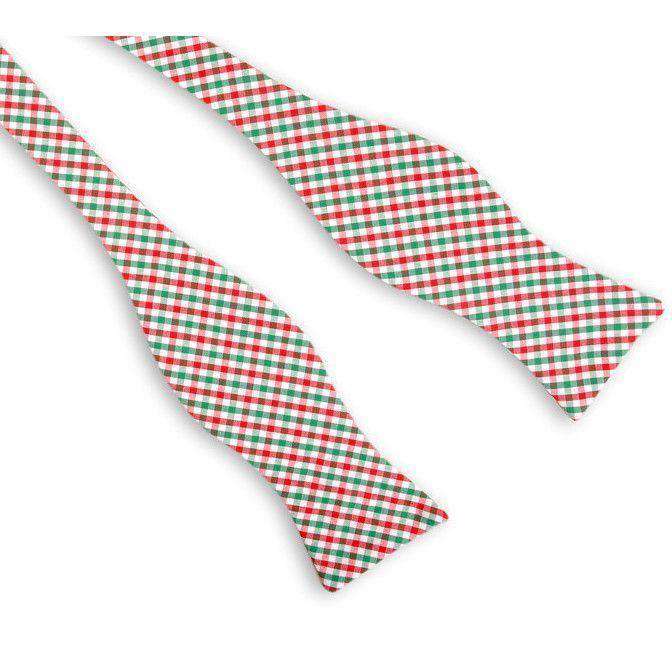 Christmas Tattersall Bow Tie in Red, White and Green by High Cotton - Country Club Prep