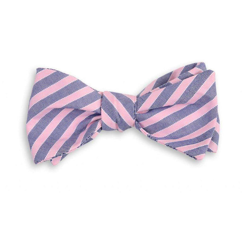 Clarke Stripe Bow Tie in Pink and Navy by High Cotton - Country Club Prep