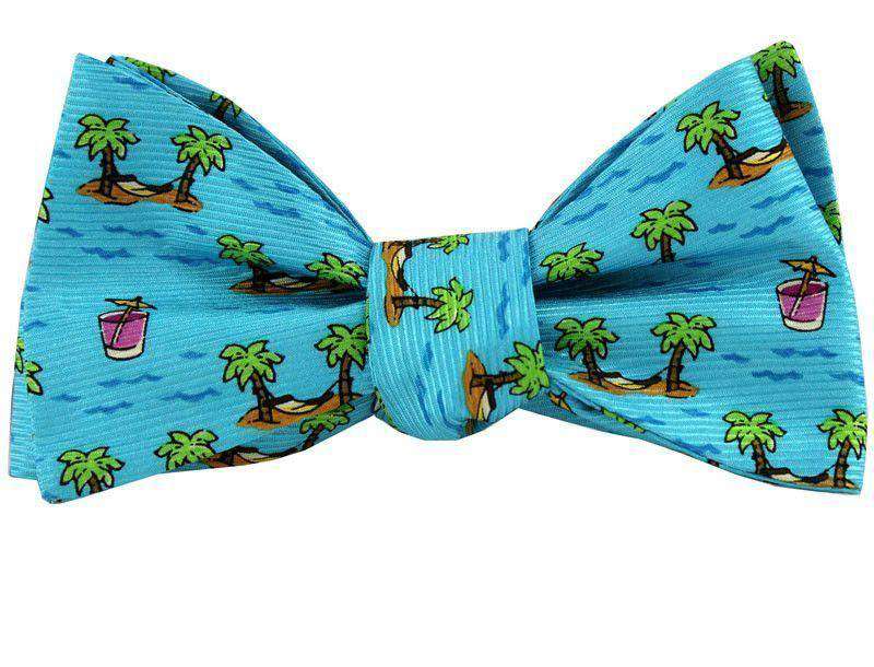 Cocktail and Hammock Bow Tie in Turquoise by Southern Proper - Country Club Prep