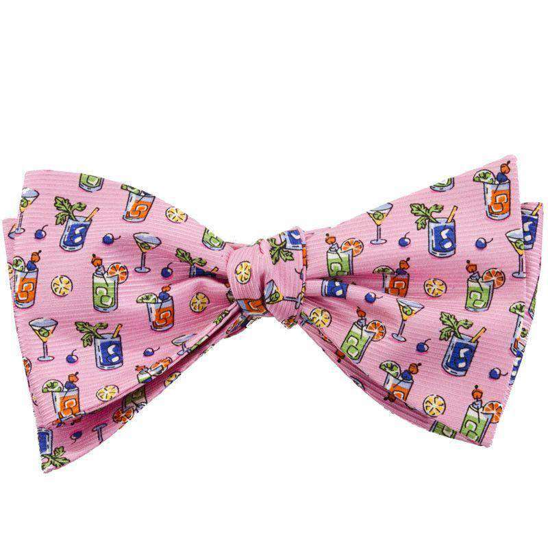 Cocktail Hour Bow Tie in Pink by Southern Proper - Country Club Prep