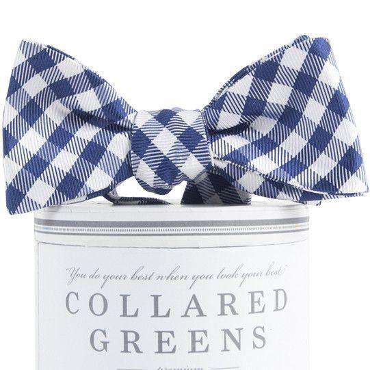 Collegiate Quad Bow Tie in Navy and White by Collared Greens - Country Club Prep