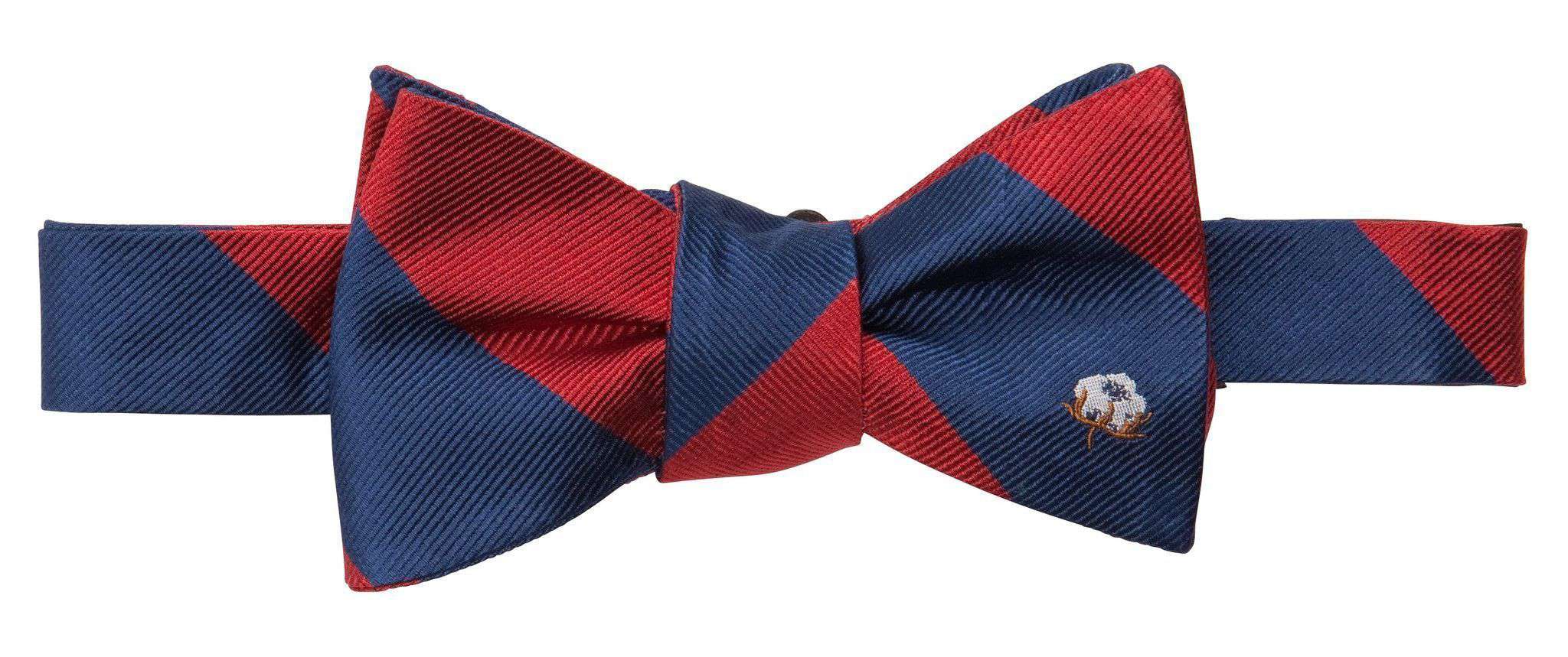 Cotton Boll Bow Tie in Red/Navy by Southern Proper - Country Club Prep