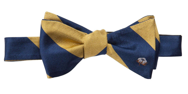Cotton Boll Bow Tie in Yellow/Navy by Southern Proper - Country Club Prep