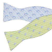 Crab/Skipjack Seersucker Bow Tie in Summer Green and Ocean Channel by Southern Tide - Country Club Prep