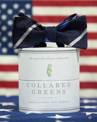 Cushing Bow in Blue/Silver by Collared Greens - Country Club Prep