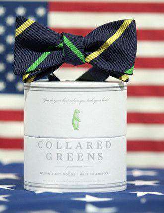 Cushing Bow in Green/Yellow by Collared Greens - Country Club Prep