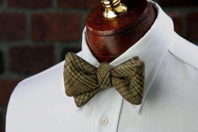 Darden Woolie Bow Tie in Brown and Green by High Cotton - Country Club Prep