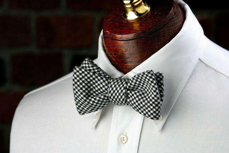 Davidson Houndstooth Bow Tie in Black and White by High Cotton - Country Club Prep