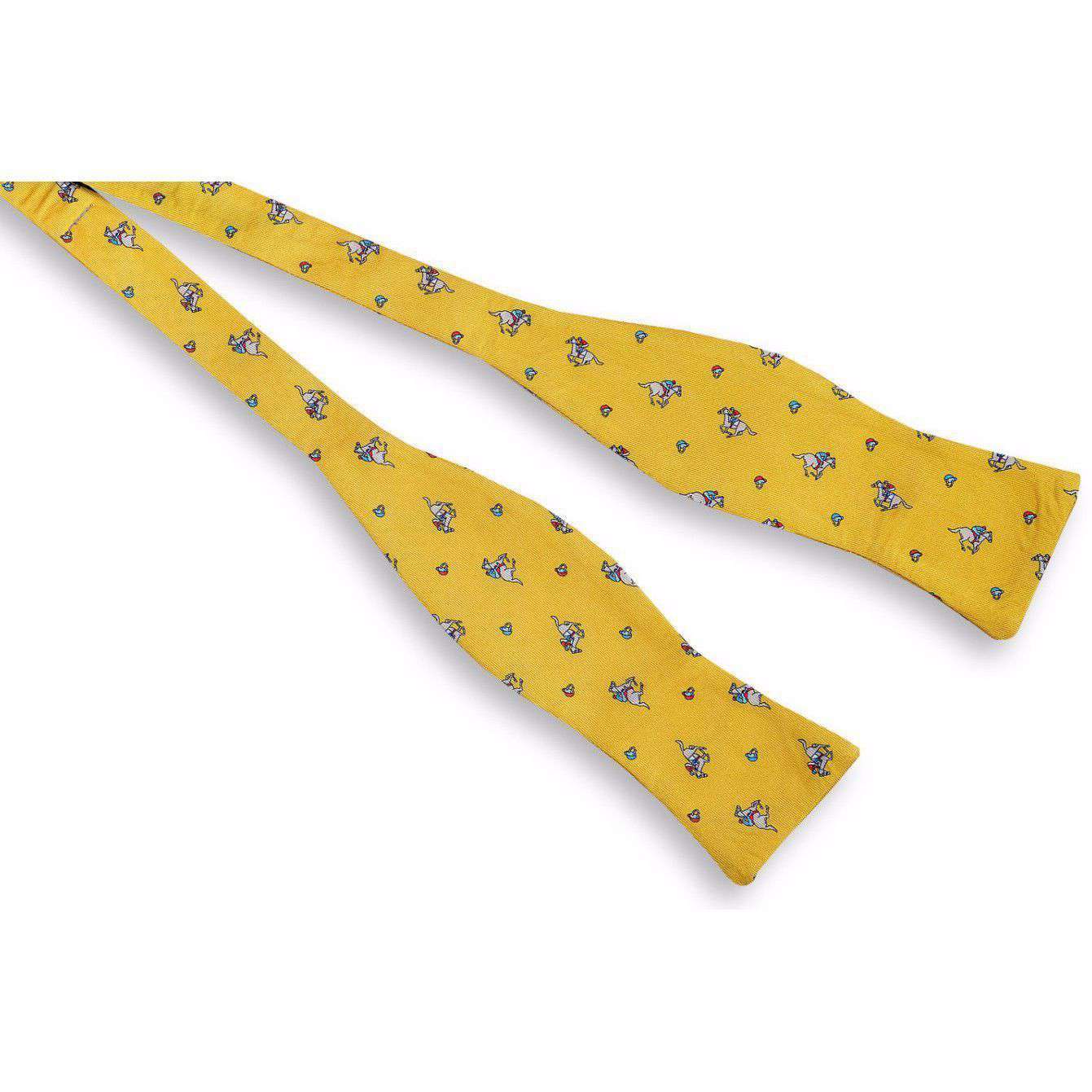 High Cotton Derby Silk Bow Tie in Yellow – Country Club Prep