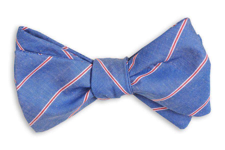 Dixon Repp Bow Tie in Blue and Red by High Cotton - Country Club Prep