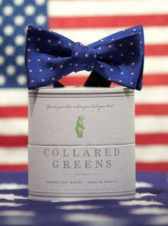 Dots Bow in Blue by Collared Greens - Country Club Prep
