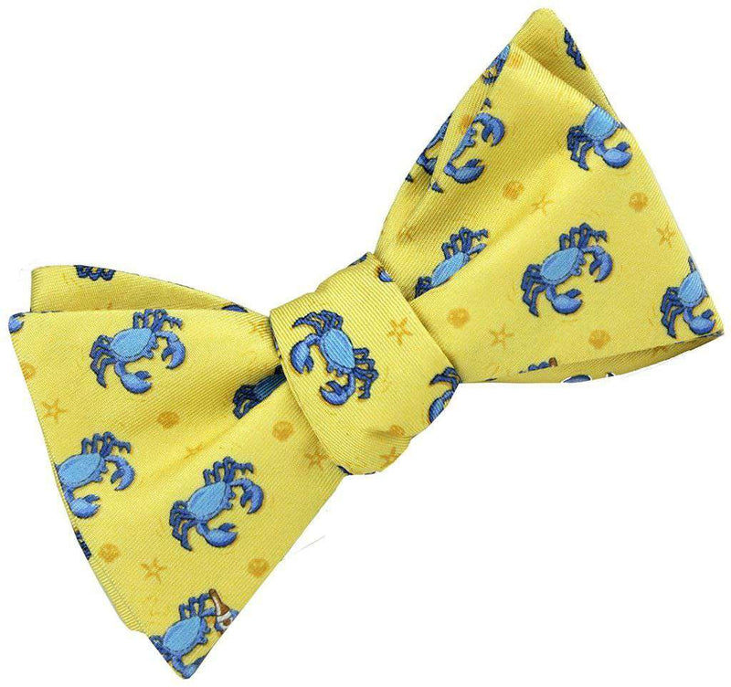 Drunken Crab Bow Tie in Pale Yellow by Bird Dog Bay - Country Club Prep