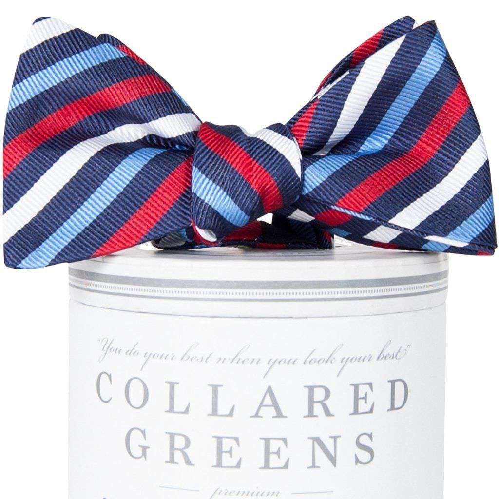 Eastwood Bow Tie in Navy & Red by Collared Greens - Country Club Prep