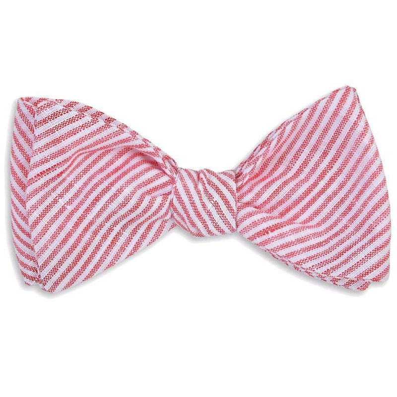 High Cotton Firecracker Linen Stripe Bow Tie in Red – Country Club Prep