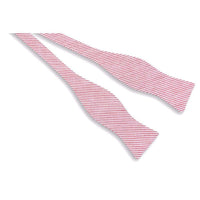 Firecracker Linen Stripe Bow Tie in Red by High Cotton - Country Club Prep