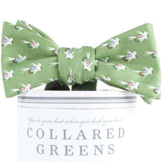 Flies Bow Tie in Green by Collared Greens - Country Club Prep
