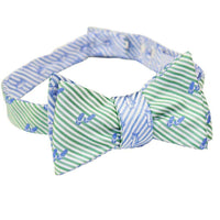 Flip Flop Seersucker Bow Tie in Summer Green and Ocean Channel by Southern Tide - Country Club Prep