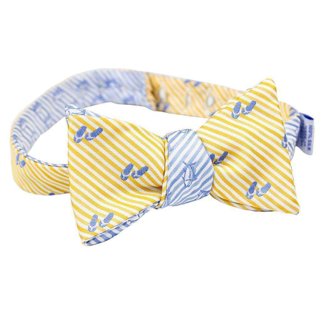 Flip Flop Seersucker Bow Tie in Sunglow and Ocean Channel by Southern Tide - Country Club Prep