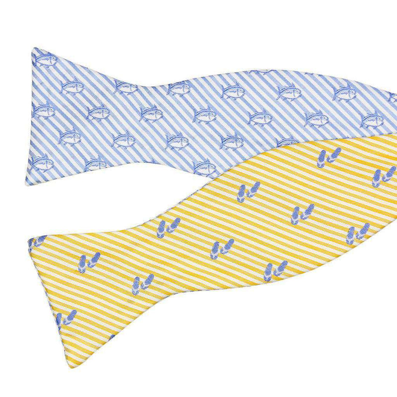 Flip Flop Seersucker Bow Tie in Sunglow and Ocean Channel by Southern Tide - Country Club Prep